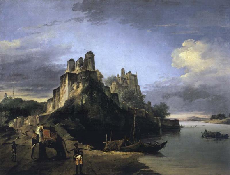 unknow artist A View of the West Side of the Fortress of Chunargarh on the Ganges china oil painting image